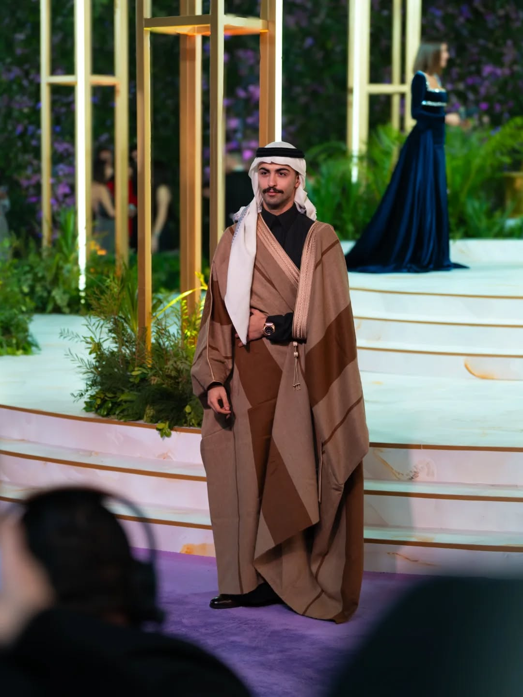 Abdulrahman Nafea in Ahmad Abdullah Al Qattan Bisht, Joy Awards 2026.